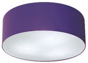 Plafon Cilíndrico Md-3046 Cúpula em Tecido 35x12cm Roxo - Bivolt