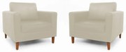 Conjunto 2 Poltrona Decorativa Gabriela Suede Bege