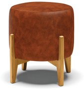 Puff Stella Corano Base Madeira Castanho D03 - D'Rossi - Nozes