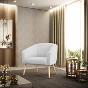 Poltrona Decorativa Pé Palito Natural Stella Linho D03 - D'Rossi - A05 Cinza