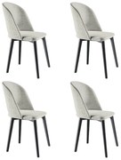 Kit 4 Cadeiras Decorativas Sala de Jantar Madeira Maciça Hadassa Linho Bege/Ébano G13 - Gran Belo