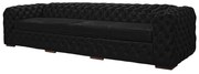 Sofá 3 Lugares Astúria 240cm Couro Preto Fosco G58 - Gran Belo