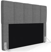Cabeceira Cama Box Casal 140cm Pérola W01 Linho Cinza Escuro - Mpozena