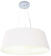 Lustre Pendente Cone Md-4072 Cúpula em Tecido 30/80x65cm Branco - Bivolt