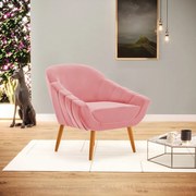 Poltrona Giovana Suede Pés Palito Castanho D03 - D'Rossi - Rose