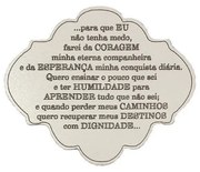 Placa Decorativa Oracao Coragem 12x10 Mdf 3mm Branco - D'Rossi