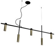 Pendente Barão 121X43Cm 5Xmr11 / Cabo Aço Chumbador + Cabo Rayon | Usi... (BT - Branco Texturizado)