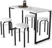 Conjunto Mesa de Cozinha Prattica Industrial 120cm com 4 Banquetas F02