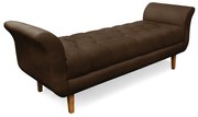 Recamier Olinda Suede 160 cm Pés Chanfrado Castanhos M11 - D'Rossi - Marrom