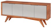 Buffet Querubim 4 Portas Natural e Fendi - Wood Prime MP 27591