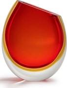 Vaso 210 MS Bicolor Vermelho com Âmbar Murano Cristais Cadoro