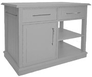 Carrinho de Chá/Bebidas com Rodízios Gavetas e Portas Benito - Cinza Claire Kleiner