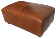 Puff Maemi Estofado Retangular Couro Natural