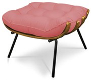 Puff Costela Linho Whiski Rose A106 Base de Metal - D'Rossi
