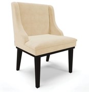 Cadeira de Jantar Liz Suede Base Fixa Madeira Preto D03 - D'Rossi - Bege