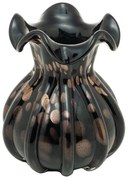 Vaso De Vidro Italy Preto E Rose 13x17cm 29050 Wolff