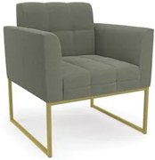 Poltrona Para Sala Base Industrial Dourado Ana Bouclé Menta - Ibiza
