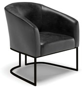 Poltrona Decorativa Industrial Preto Stella Sintético PU D03 - D'Rossi - Preto
