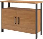 Balcão Para Escritório Estilo Industrial F32 Freijó/Preto Fosco - Prad