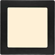 Plafon Led De Embutir Quadrado Preto 12W 3000K Moldura