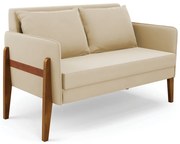 Sofá Namoradeira Lana Suede Base de Madeira D03 - D'Rossi - Bege