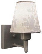 Arandela Quadrada Md-2034 Cinza Cúpula em Tecido Cone Renda Branca - Bivolt