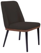 Cadeira de Jantar Bahia Suede Pés Chanfrado Tabaco C05 - D'Rossi - Marrom