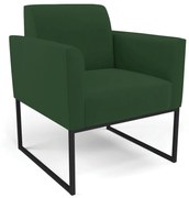 Poltrona Base Industrial Preto Marisa Veludo - Verde