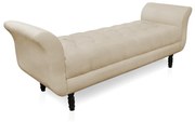 Recamier Olinda Suede 160 cm Pés Torneados Tabaco - D'Rossi - Bege