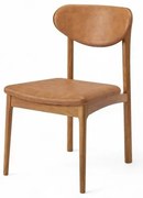Cadeira Paiva Champagne Estofada Tec. Corino Caramelo - 76848 Sun House