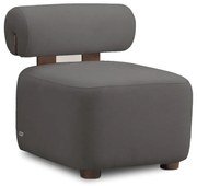 Poltrona Decorativa para Sala Helora Bouclê E03 - D'Rossi - Cinza escuro