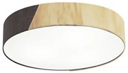 Plafon Luminária de teto decorativa para casa, Md-3076 nórdicas em tecido e madeira 3 lâmpadas com difusor em poliestireno