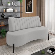 Sofá 2 Lugares Living 160cm Pé Ferro Pto Maraú Linho K01 - D'Rossi - Cinza