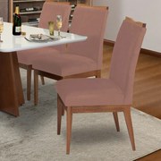 Conjunto 8 Cadeira Decorativa Leticia Veludo Crepe