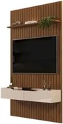Painel para TV 60 Pol Ripado com Bancada Suspensa 143x240cm Pratisk D0