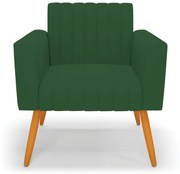 Kit 2 Poltronas Viena Gomada Veludo Pés Palito Castanho D03 - D'Rossi - Verde