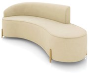 Sofá 4 Lugares Orgânico 220cm Pé Dourado Morgan Suede D03 - D'Rossi - Bege