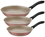 Jogo de Frigideiras Tramontina Linz 3 Peças Alumínio Antiaderente Starflon Mocaccino