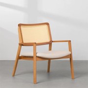 Poltrona Lalá Encosto Palha Creme - Linne Cru