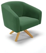 Poltrona Decorativa Giratória MA30 Stella Veludo D03 - D'Rossi - Verde