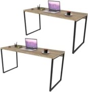Kit 2 Mesas de Escritório Office 150cm Estilo Industrial Prisma C08 Ca