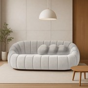 Sofá 2 Lugares Orgânico para Sala Cloud Bouclê E03 - D'Rossi - Cinza claro