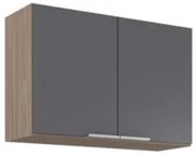 Armário de Cozinha Aéreo 80cm Pérola Z34 Freijó/Grafite     - Mpozenat