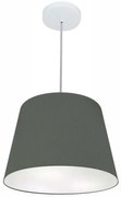 Lustre Pendente Cone Vivare Md-4246 Cúpula em Tecido 30/40x30cm - Bivolt
