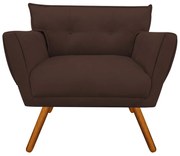 Poltrona Anitta Suede Pés Palito Castanho D03 - D'Rossi - Marrom