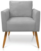 Kit 2 Poltronas Aline Suede Pés Palito Castanho D03 - D'Rossi - Cinza