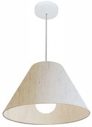 Lustre Pendente Cone Md-4078 Cúpula em Tecido 25/40x15cm Linho Bege - Bivolt