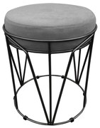 Puff Babu Suede Grafite Base Preto