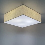 Plafon Quadrado Md-3002 Cúpula em Tecido 50x50x15cm Rústico Bege - Bivolt