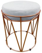 Puff Babu Suede Base Cobre - Cinza